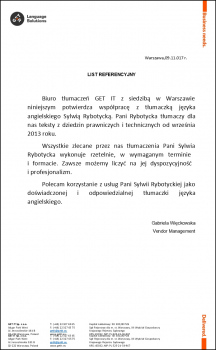 Referencje GetIt Sylwia Rybotycka