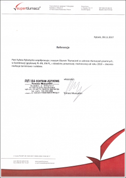 Referencje Supertłumacz Sylwia Rybotycka